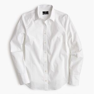 New J CREW Petite Slim Stretch Perfect Shirt White